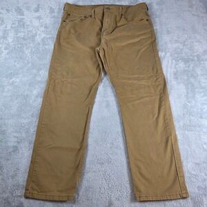 Levi's Men 36) Khaki 502 Regular Taper Pants Harvest Gold Tan Cotton Stretch